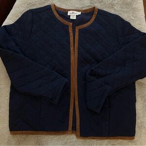 VINEYARD VINES Quilted Leather Trim Sweater - S